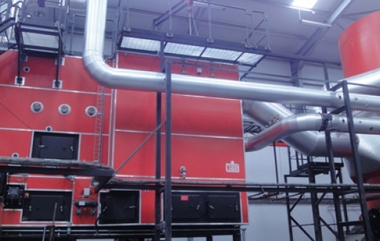 Large red biomass boiler Large red biomass boiler