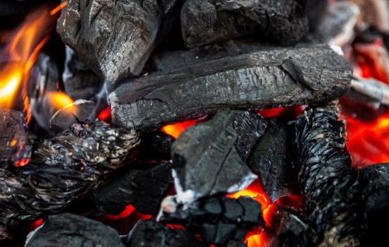 Close up of burning coals Close up of burning coals