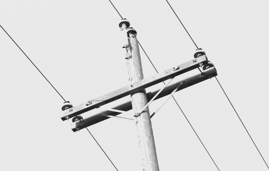Black and white photo of electricity pylon Black and white photo of electricity pylon