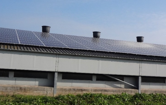 Roof with solar panels on Roof with solar panels on