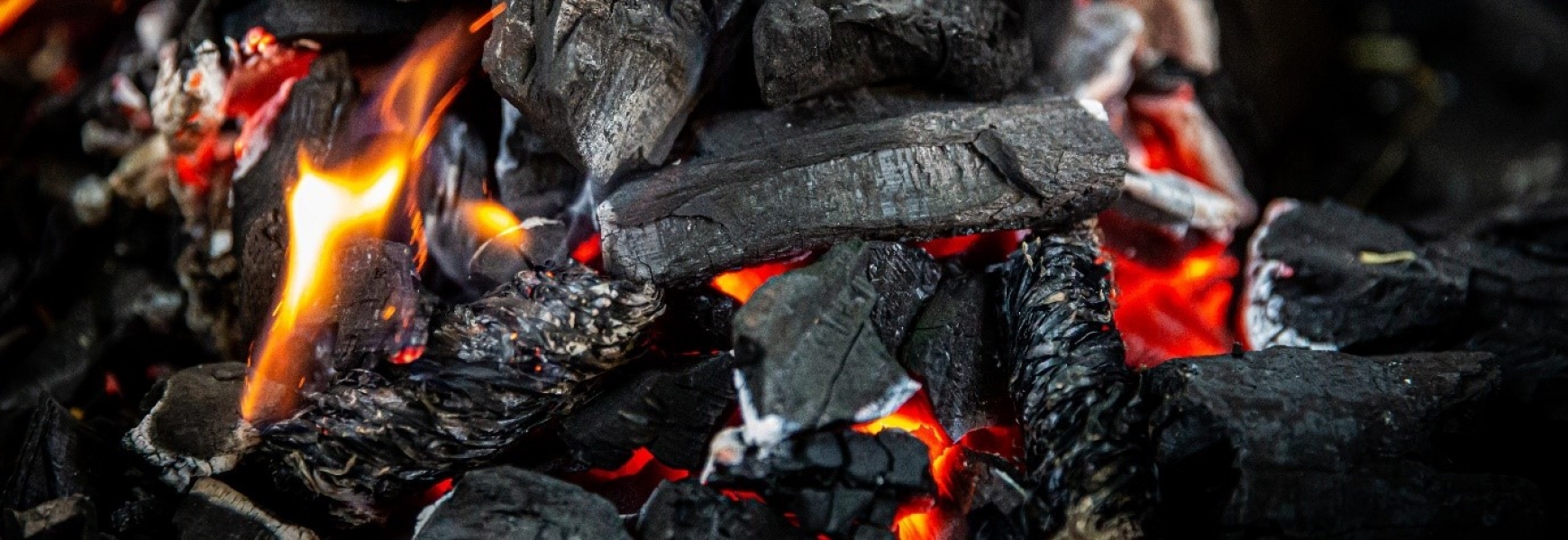 Close up of burning coals 