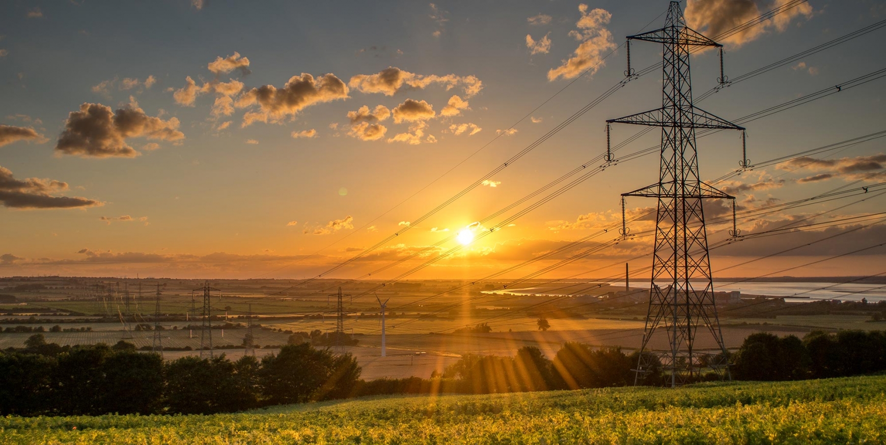 Electricity pylons in the countryside