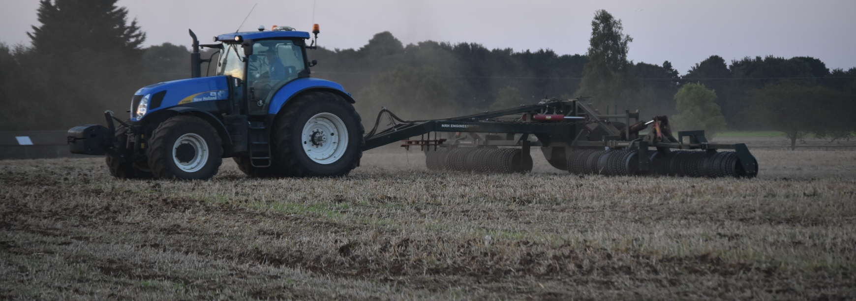 Tractor ploughing a field