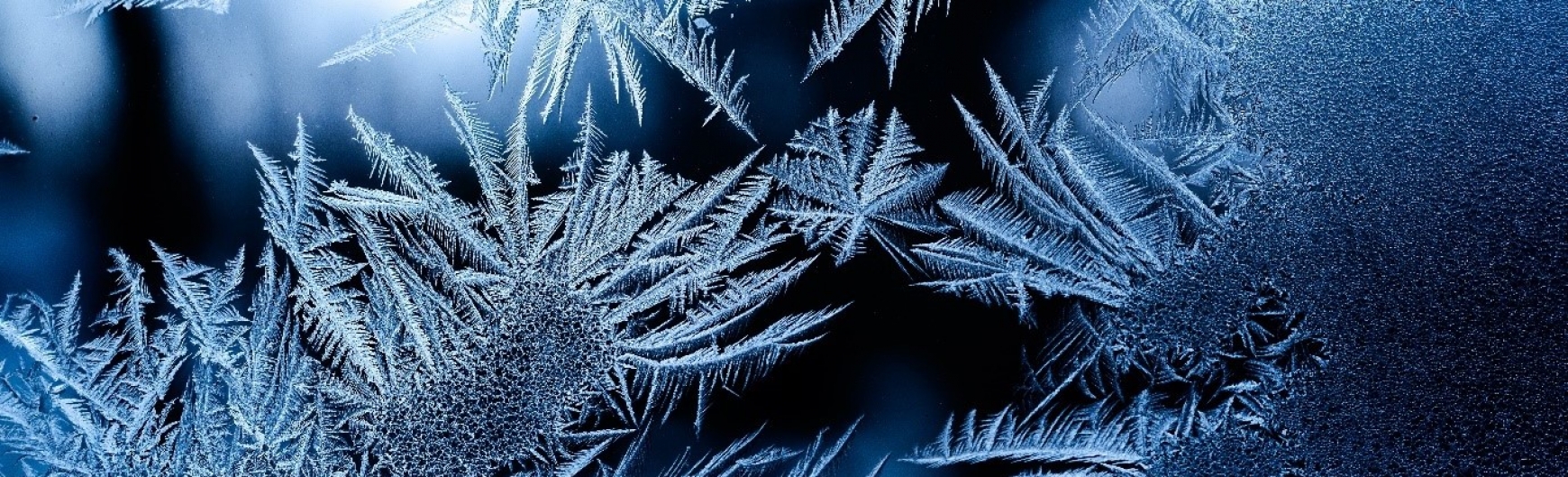 Ice on a glass window