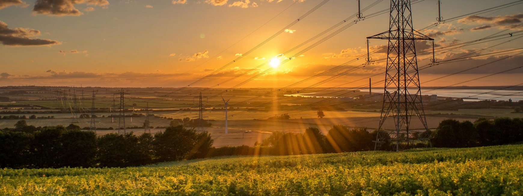 Pylons at sunset